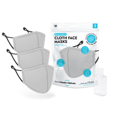 Load image into Gallery viewer, SoundHealth&Wellness Reusable Face Masks - Machine Washable Cloth - Light Gray